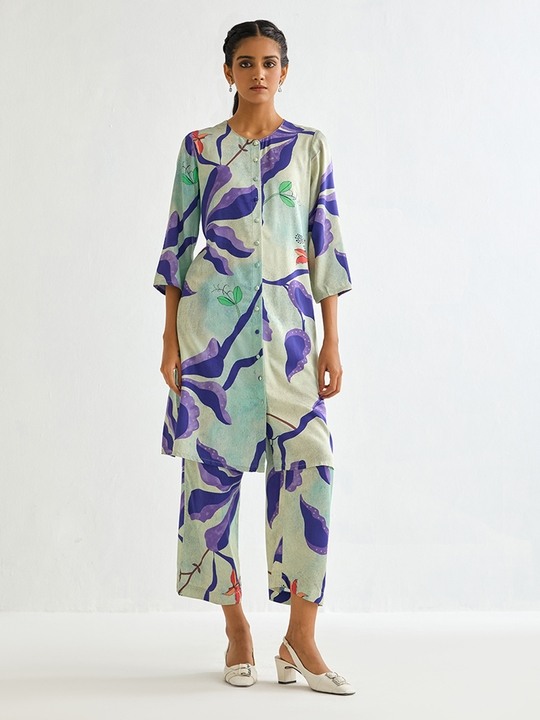 Front Buttoned printed kurta