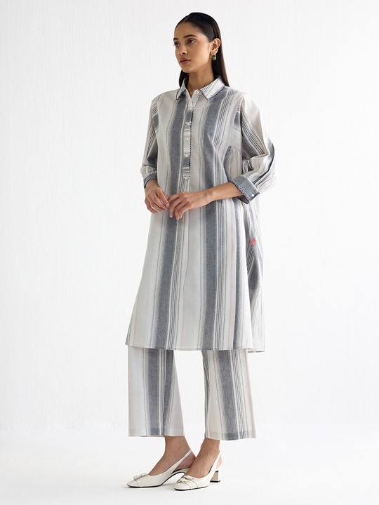 White Striped Kurta