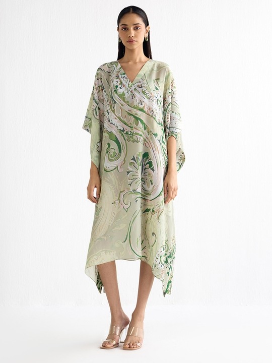 Printed V-neck Kaftan