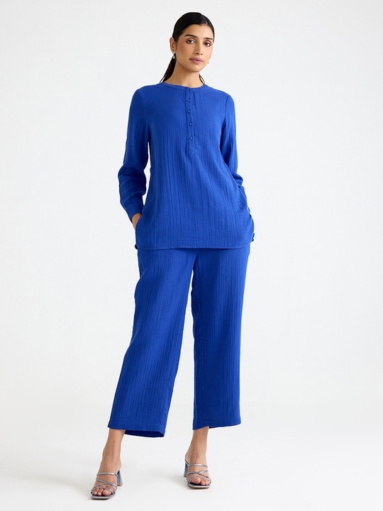 Blue Solid Top