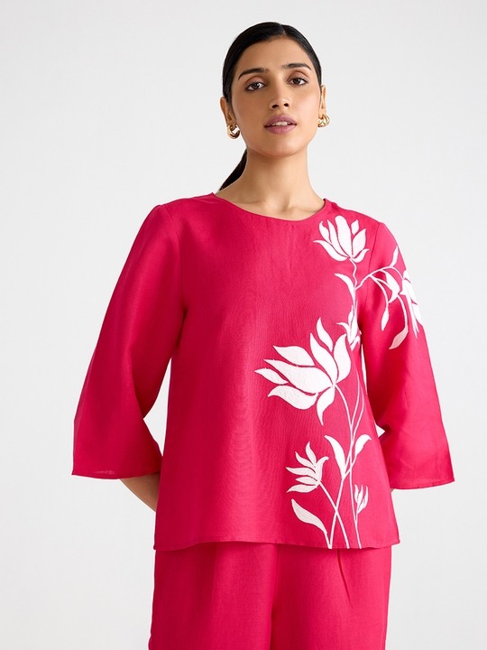 Pink Linen Top