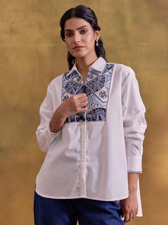 White Embroidered Shirt