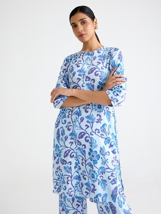 Printed Front Buttoned Kurta
