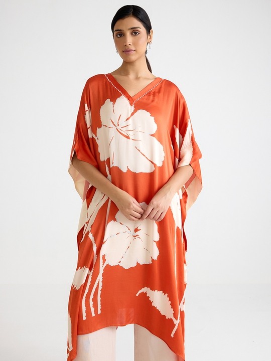 Orange printed Kaftan