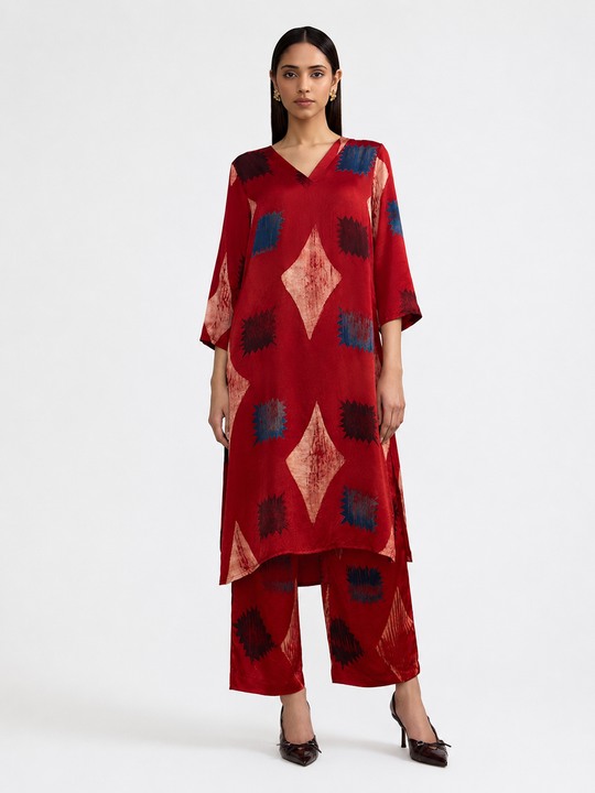 AJRAKH Printed Straight Trouser