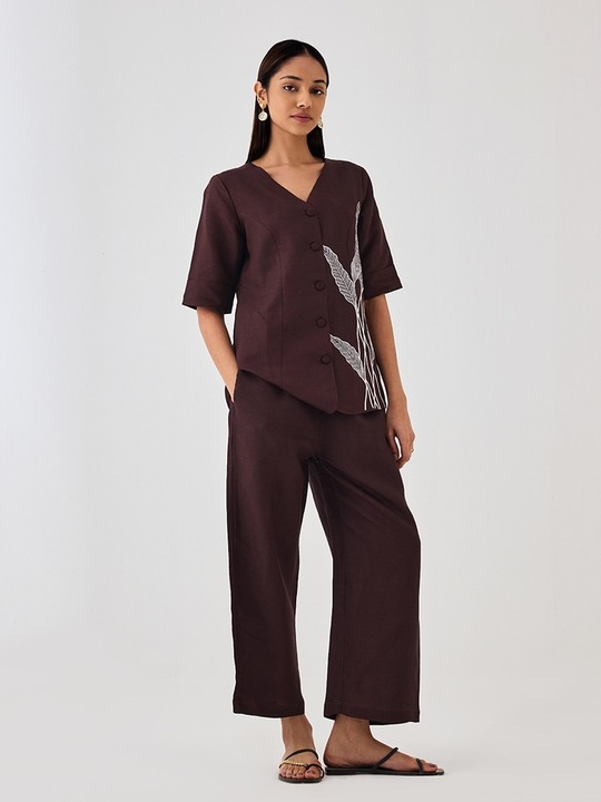 Brown Linen Trouser