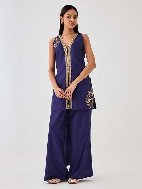 Purple Flared Trouser