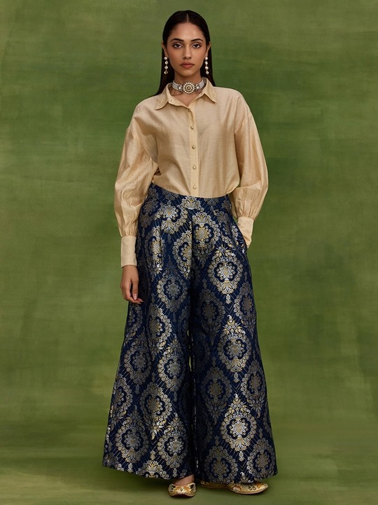 Brocade Blue Trouser