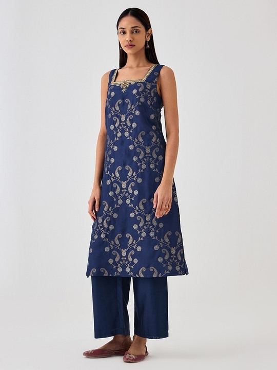 Kaashi Navy Blue Kurta