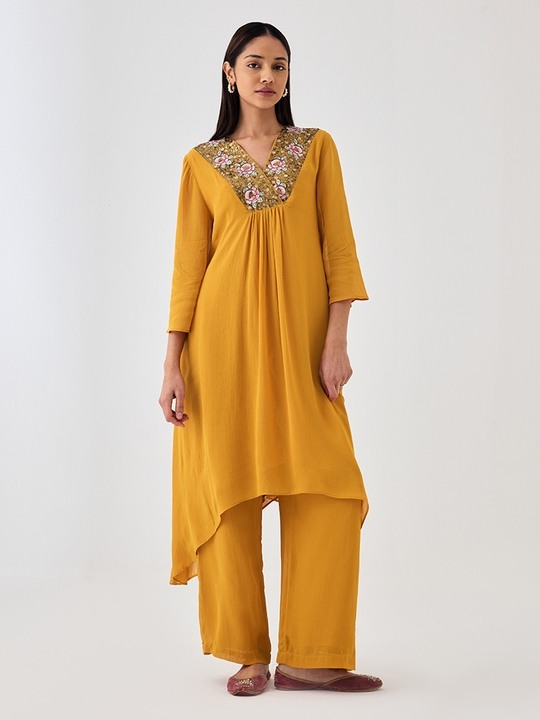 Yellow Straight Trouser