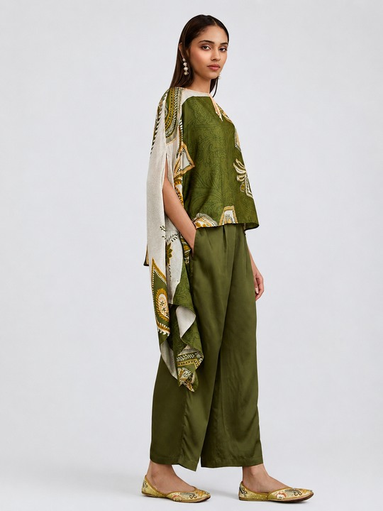 Ambi Paisley Green Top