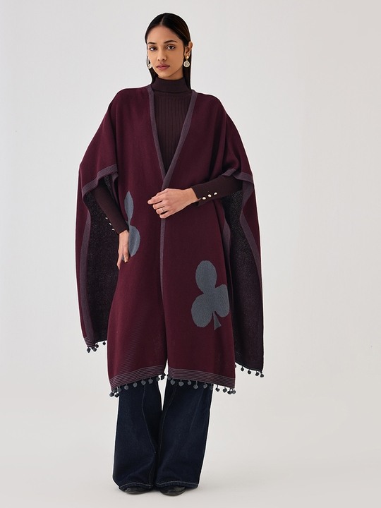 Wine Knitted Overlay
