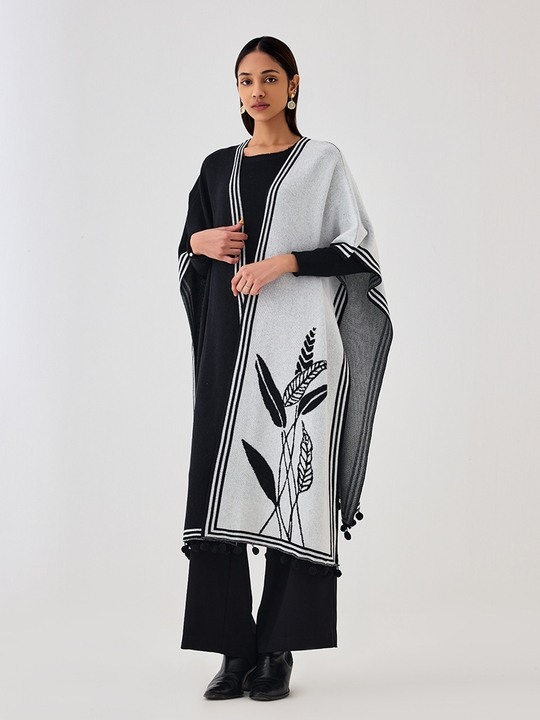Black & White Knitted Overlay