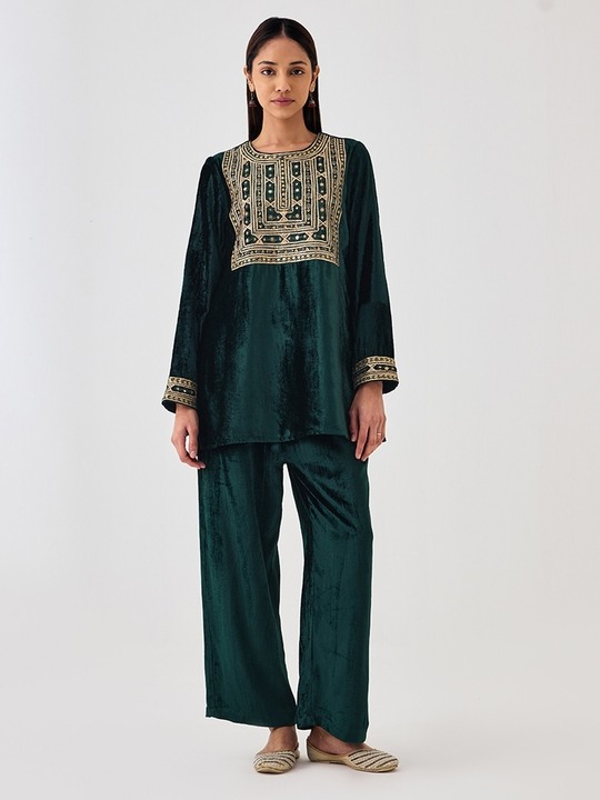 Green velvet Trouser