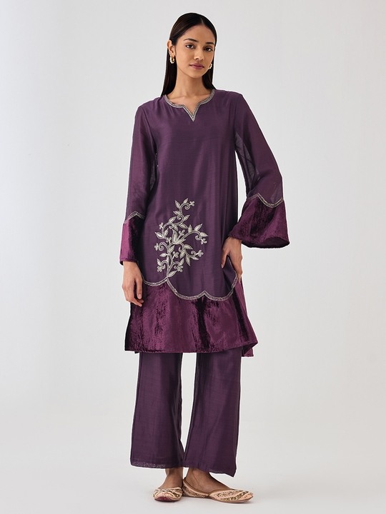 Purple Straight Trouser