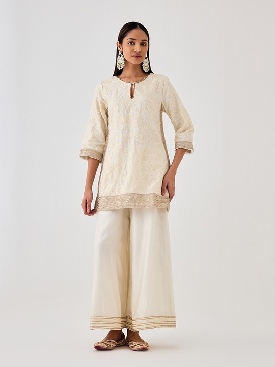 Ivory Embroidered Kurta