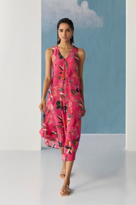 pink tropical island dress