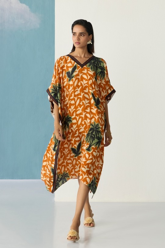 ochre palm kaftan
