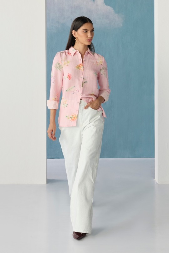 Soft pink florals shirt