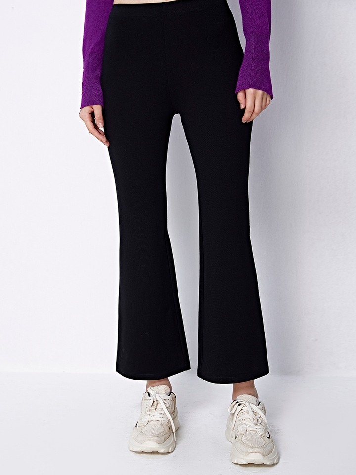 Black kick flare leggings