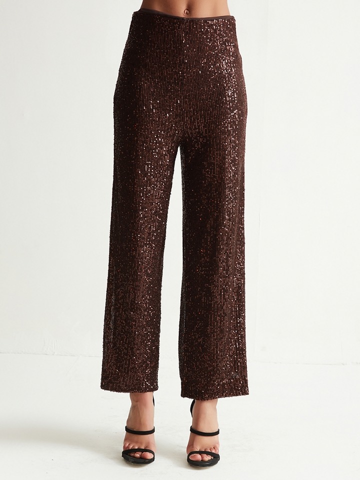 Brown Sequin Trouser
