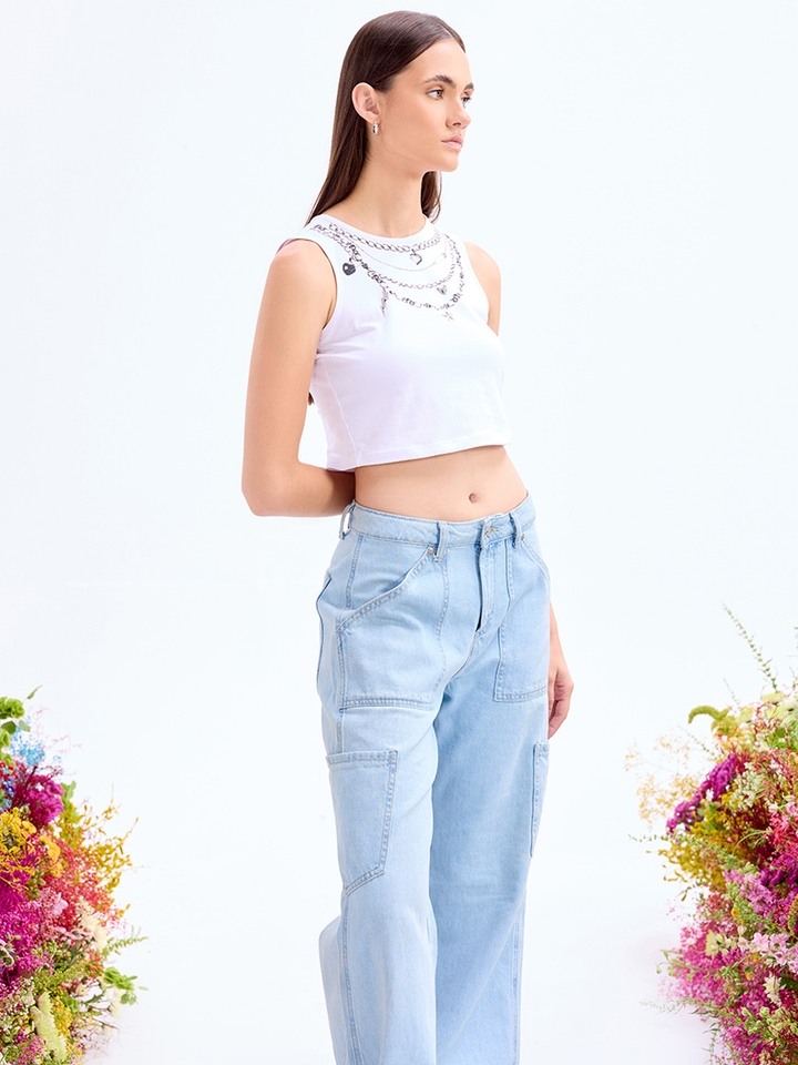 White Tank Crop Top