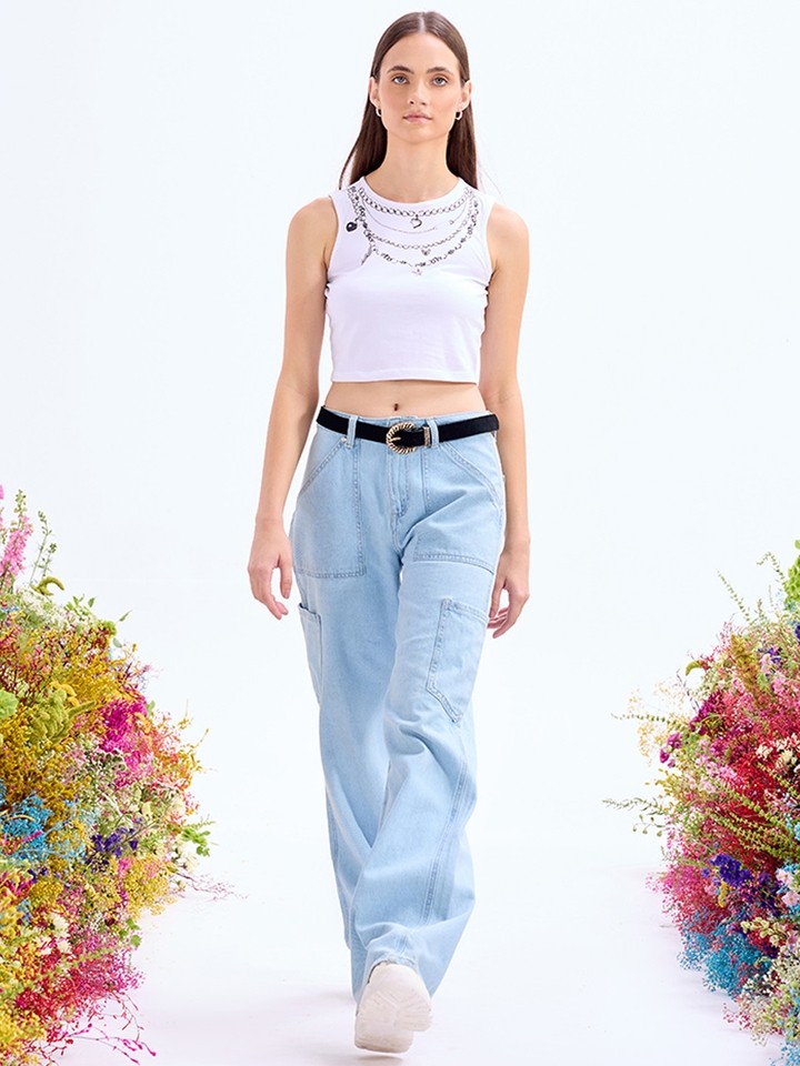 White Tank Crop Top