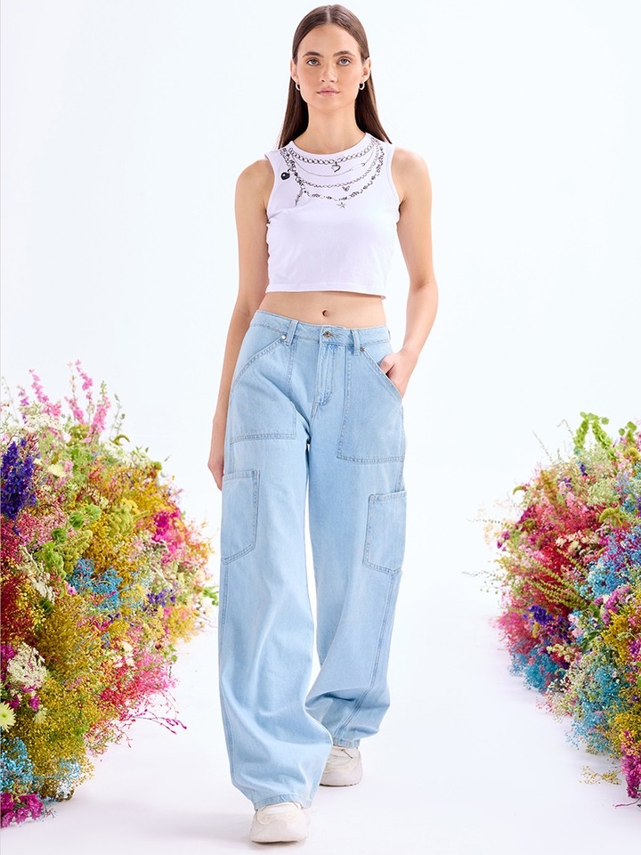 White Tank Crop Top