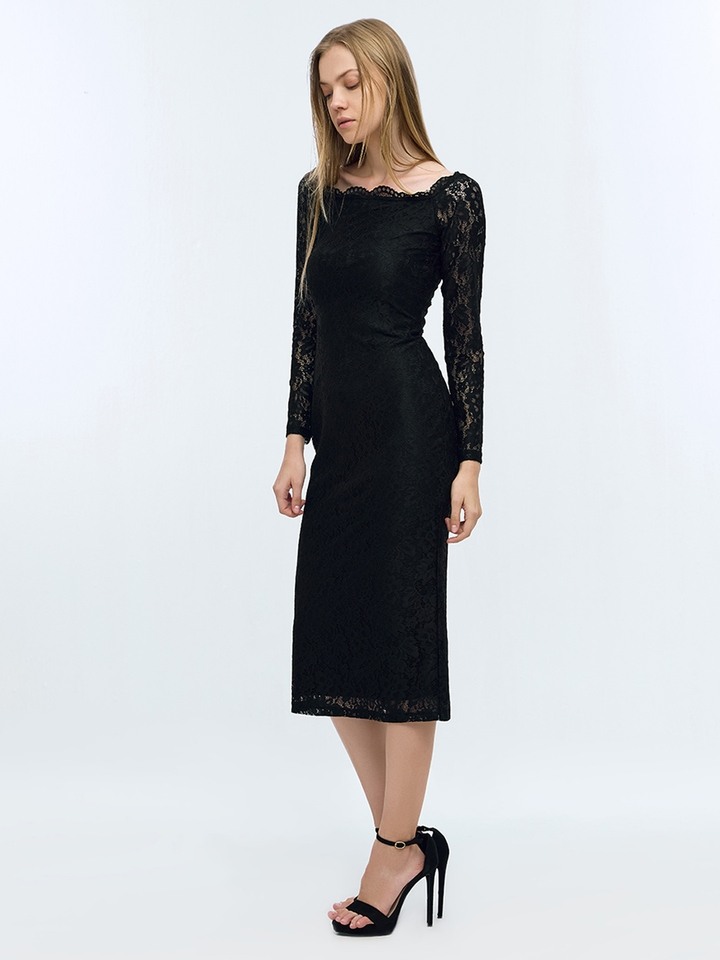 Black Lace Bodycon Dress