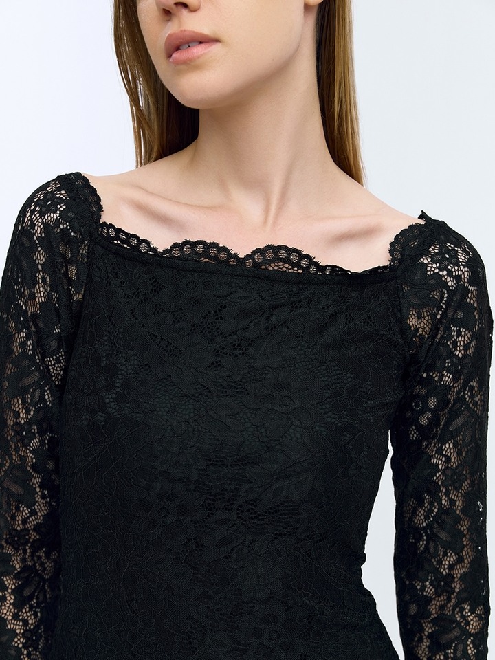 Black Lace Bodycon Dress