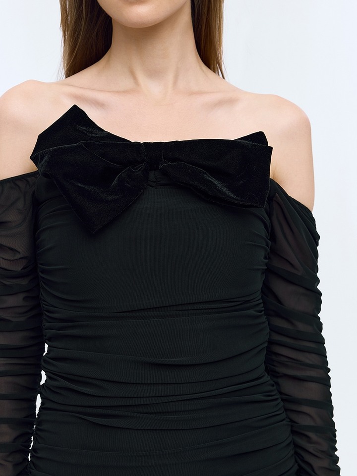Black Bardot Mini Dress