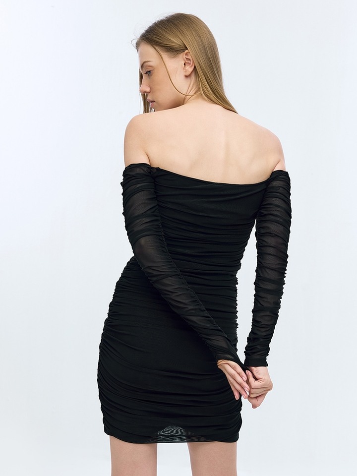 Black Bardot Mini Dress