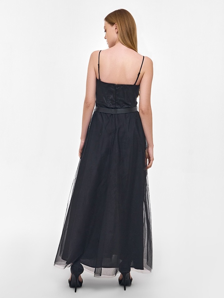 BLACK BAROQUE EMBROIDERED DRESS