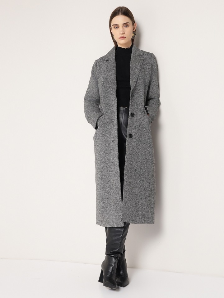 Grey Long Trench Coat