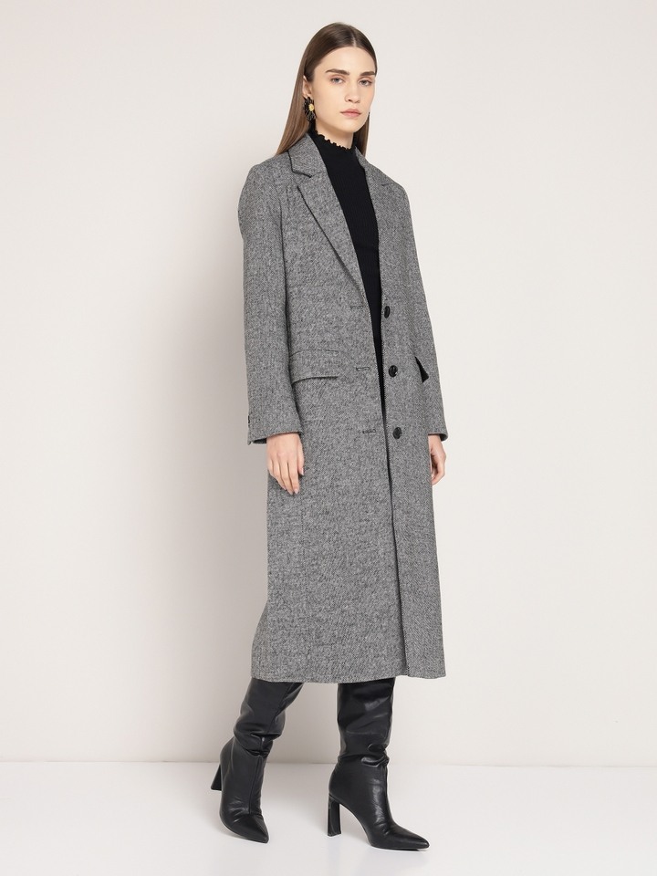 Grey Long Trench Coat