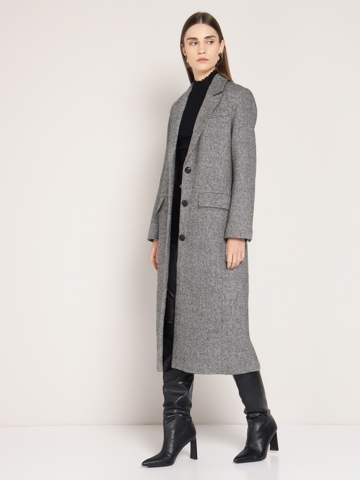 Grey Long Trench Coat