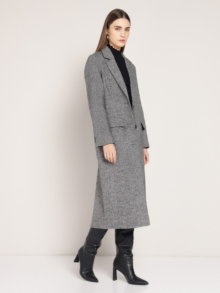 Grey Long Trench Coat