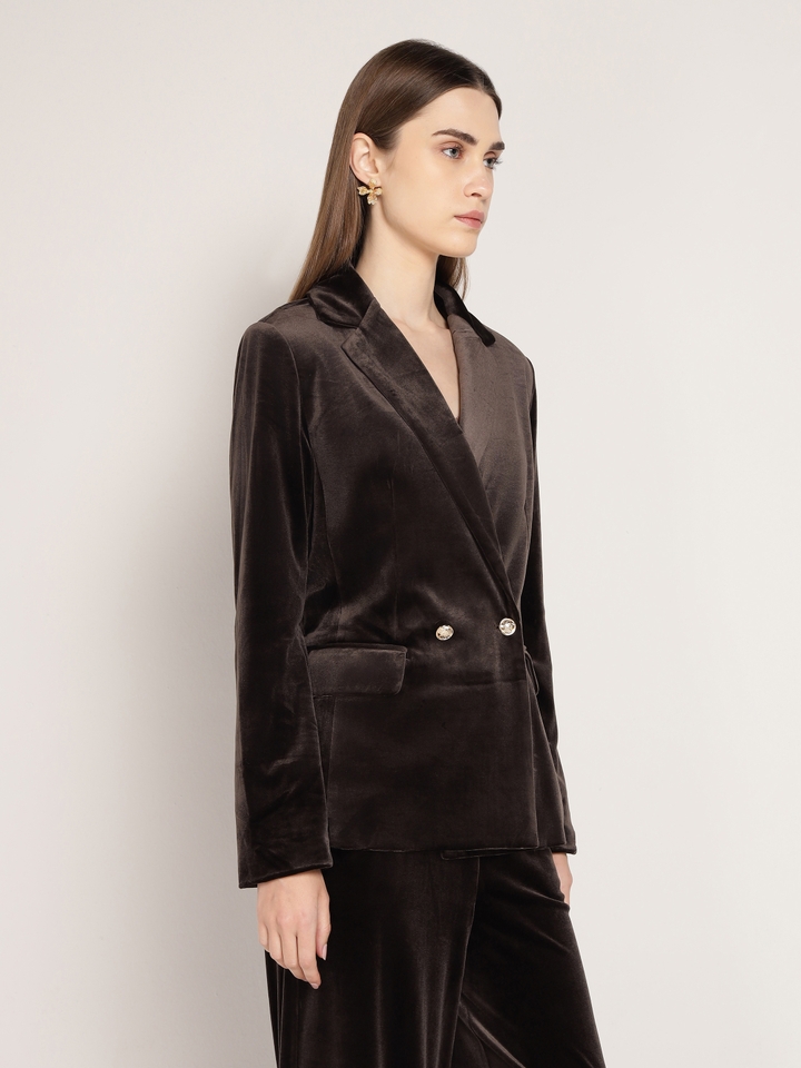 Brown Velvet Blazer