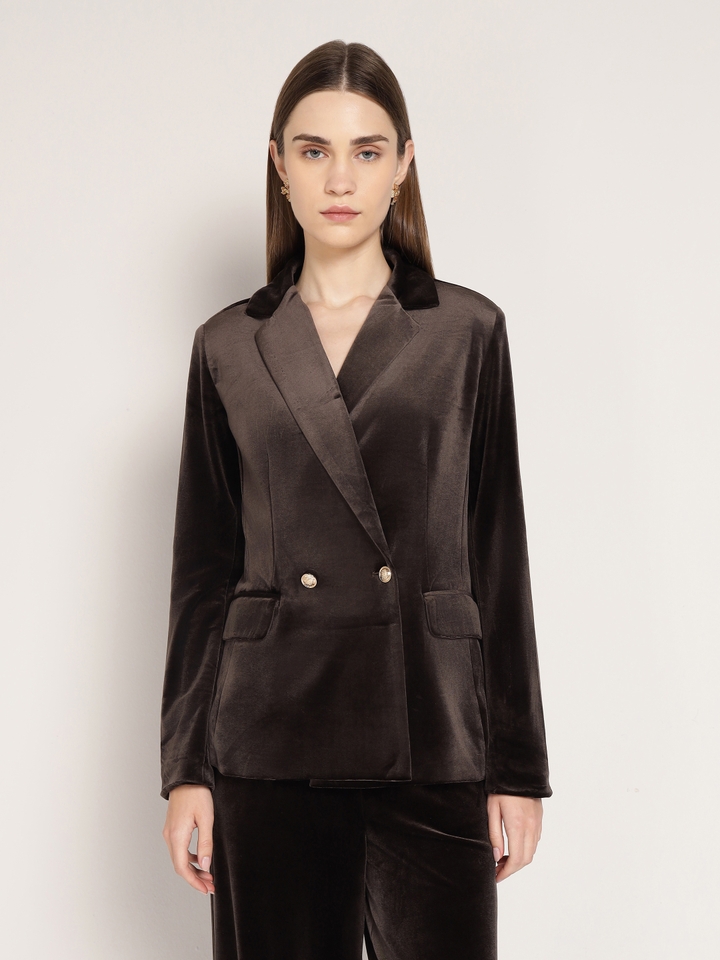 Brown Velvet Blazer