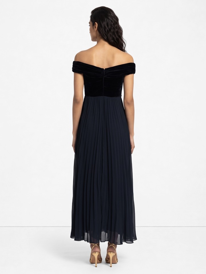 Nia Blue Velvet Dress
