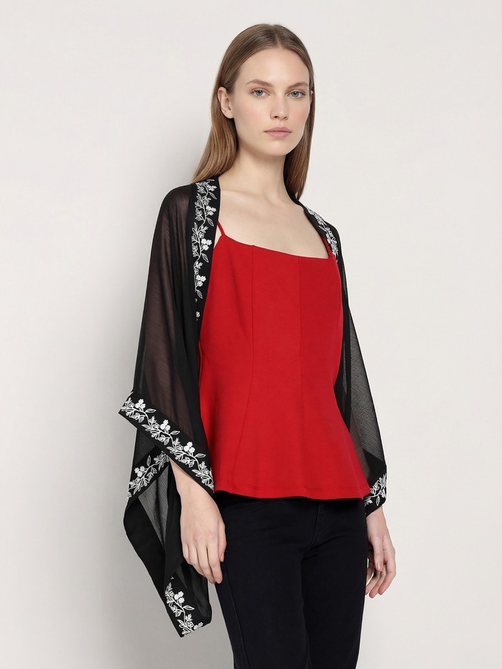 Black Embroidered Overlay