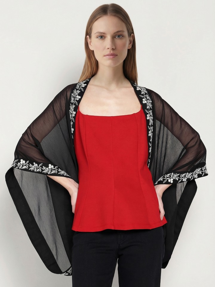 Black Embroidered Overlay