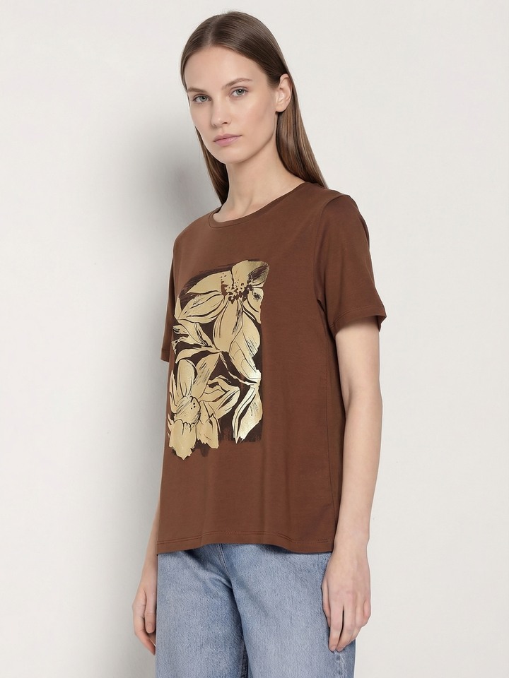 Brown Gold Graphic Tshirt
