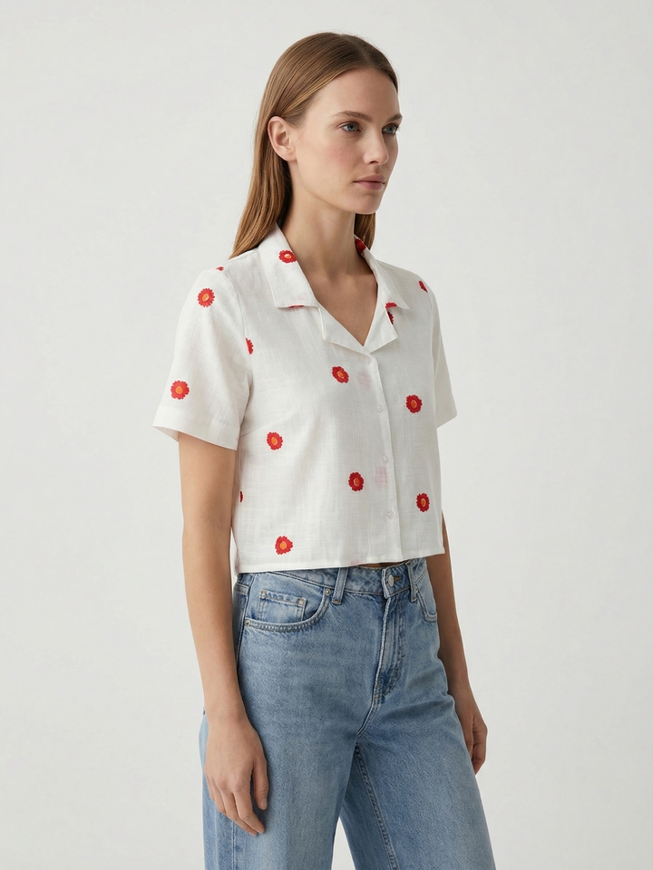Mayfair White Embroidered Shirt