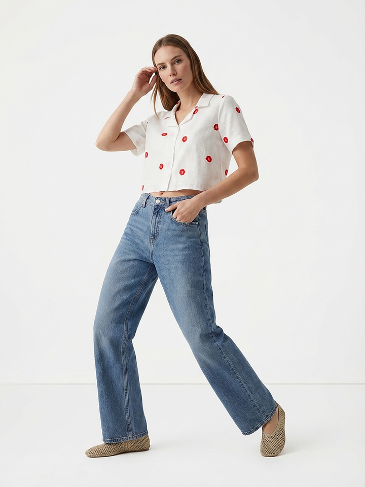 Mayfair White Embroidered Shirt