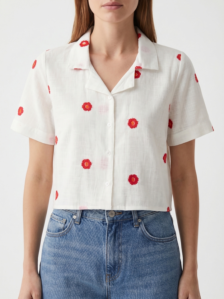 Mayfair White Embroidered Shirt
