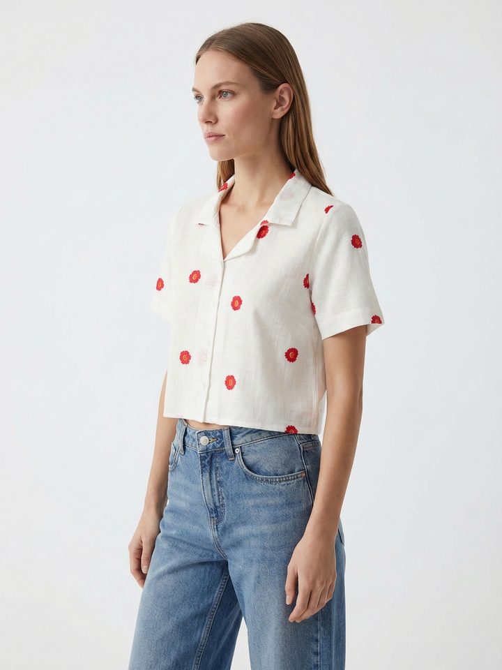 Mayfair White Embroidered Shirt