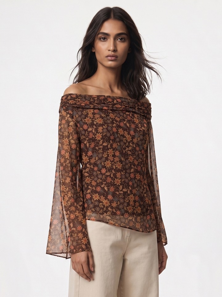 Solange Brown Top