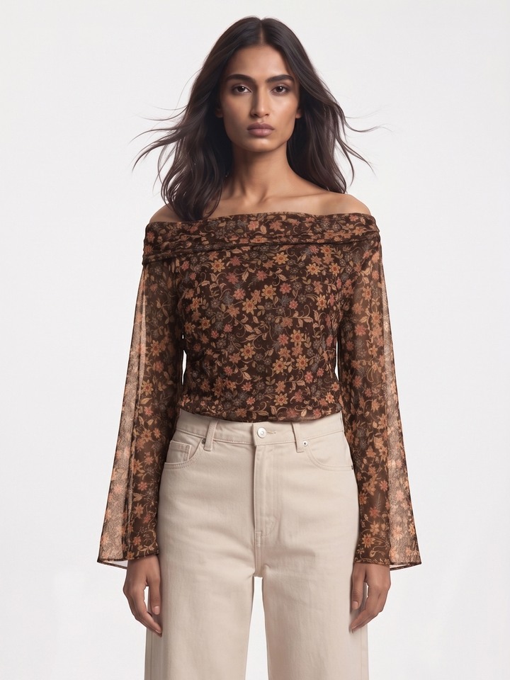 Solange Brown Top
