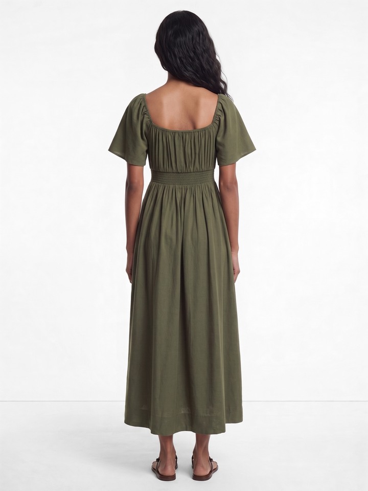 Clemia Olive Dress